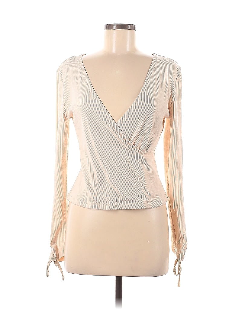 1.State Silver Tan Long Sleeve Top Size M - photo 1