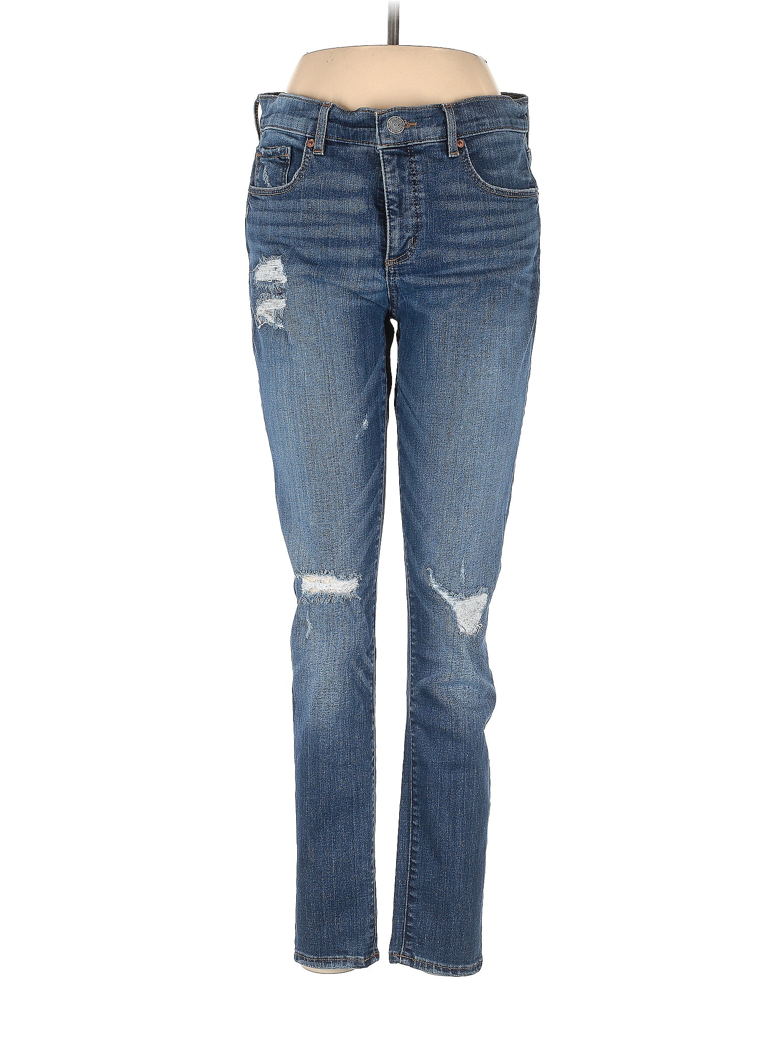 Ann Taylor LOFT Solid Blue Jeans Size 8 74 off ThredUp