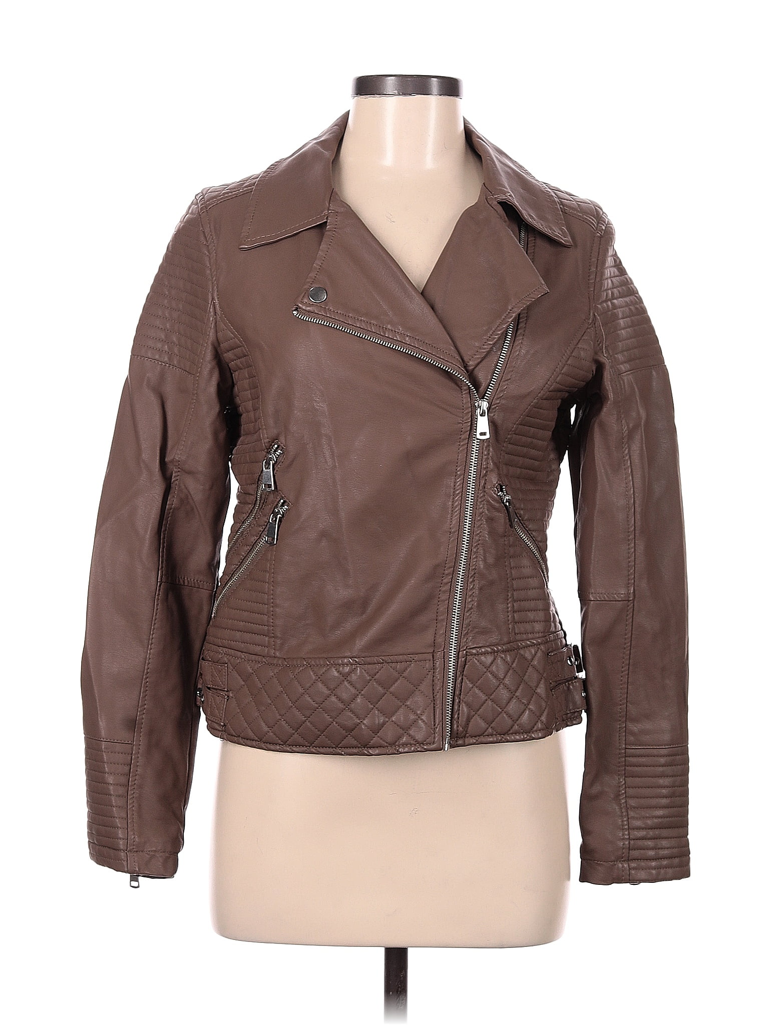 Ymi leather discount jacket with hoodie