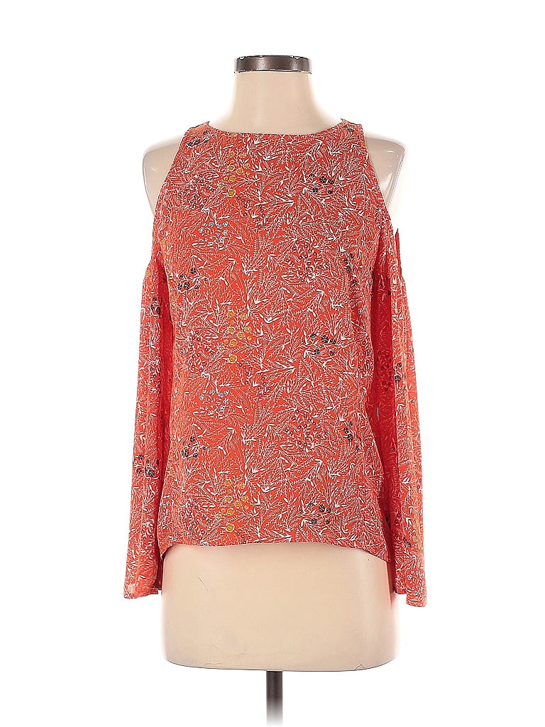 Click to view more detailed imagery on our partner's website Pre-owned Chelsea28 Long Sleeve Blouse In Orange