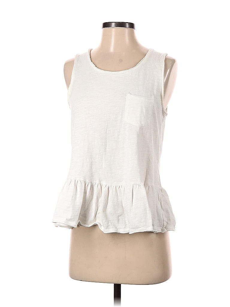 Eri + Ali 100% Cotton White Sleeveless T-Shirt Size S - photo 1