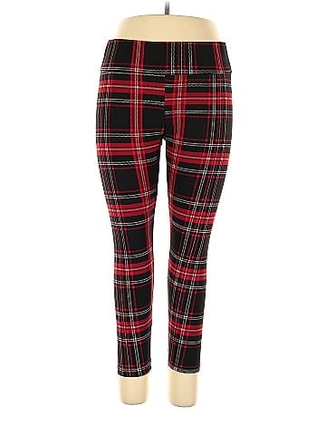 No Boundaries Plaid Multi Color Red Casual Pants Size 3X (Plus