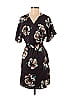 Ann Taylor 100% Polyester Floral Floral Motif Black Casual Dress Size S - photo 1