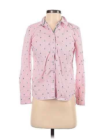 Talbots 100% Cotton Pink Long Sleeve Button-Down Shirt Size S