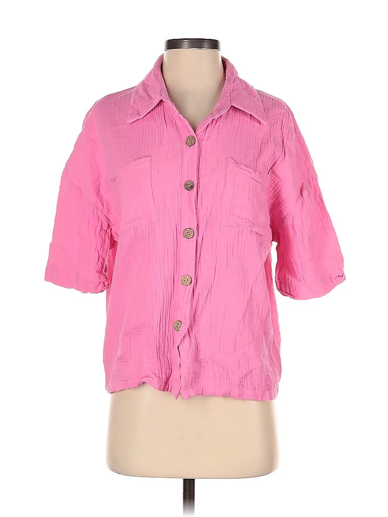 Pre-owned Shein Short Sleeve Blouse In Pink