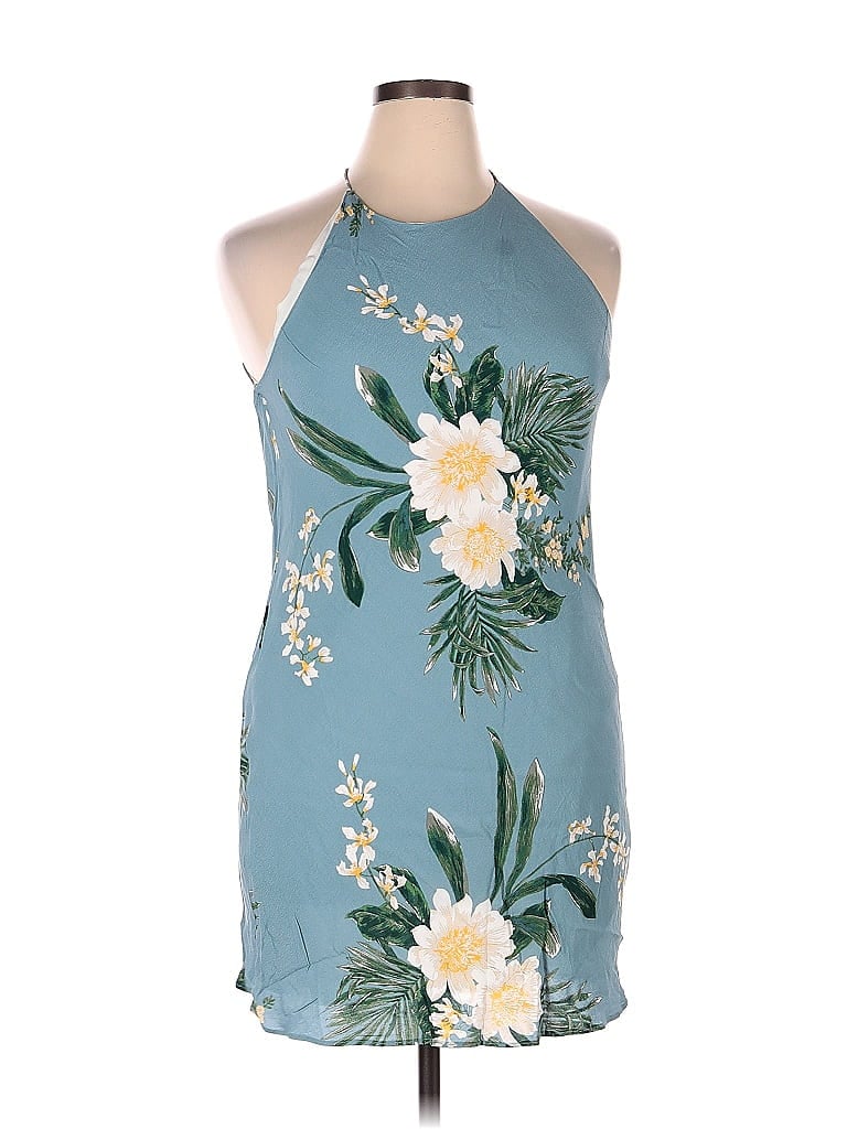 Leith 100% Rayon Floral Motif Tropical Teal Cocktail Dress Size XL - photo 1