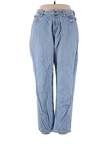 Natural Reflections 100% Cotton Solid Blue Jeans Size 16 (Petite) - 68% off