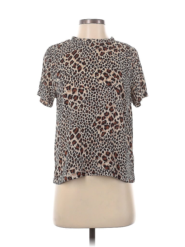 Pre-owned Le Lis Short Sleeve Blouse In Brown