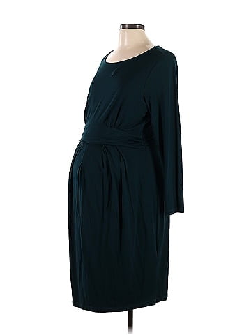 Seraphine Solid Teal Black Casual Dress Size 10 (Maternity) - 63% off