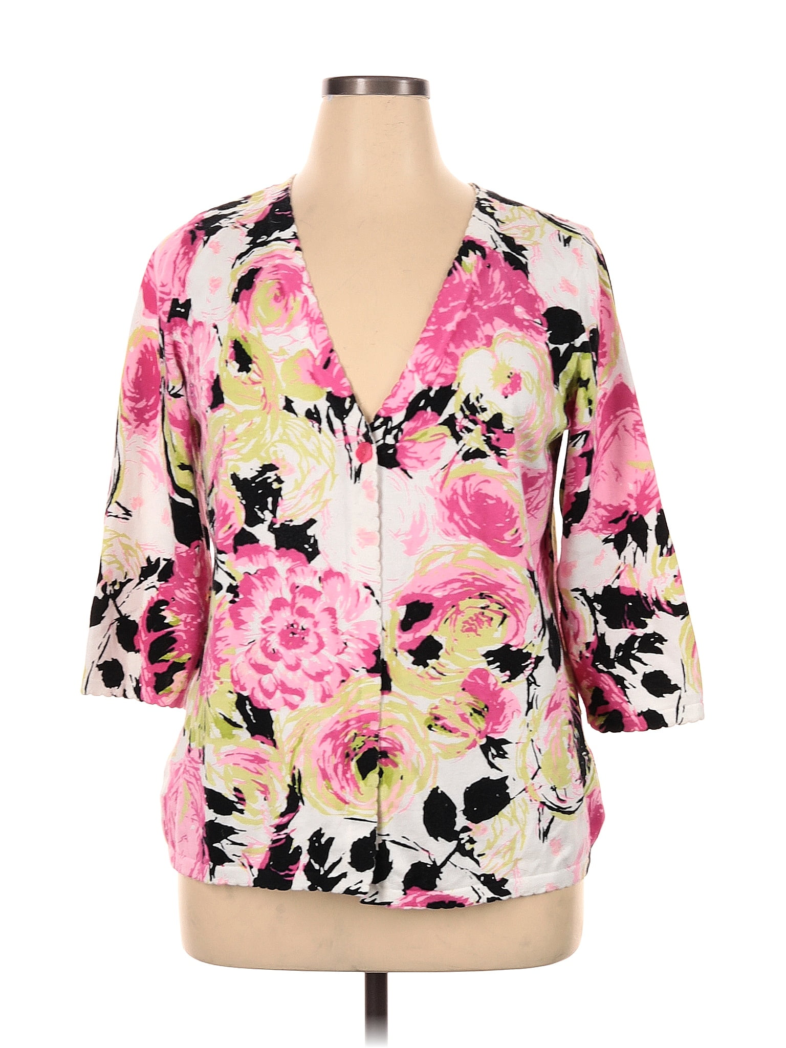 Christopher Banks Shirt Womens Large Long Sleeve Blouse Casual Ladies Top  Floral