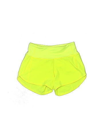 Lululemon Athletica Color Block Solid Yellow Athletic Shorts Size