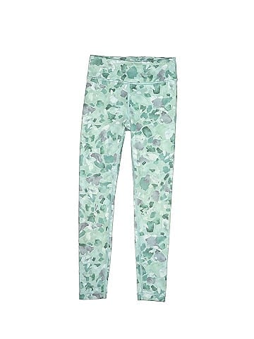 Athleta Floral Green Athleta Girl High Rise Chit Chat Tight Size 7