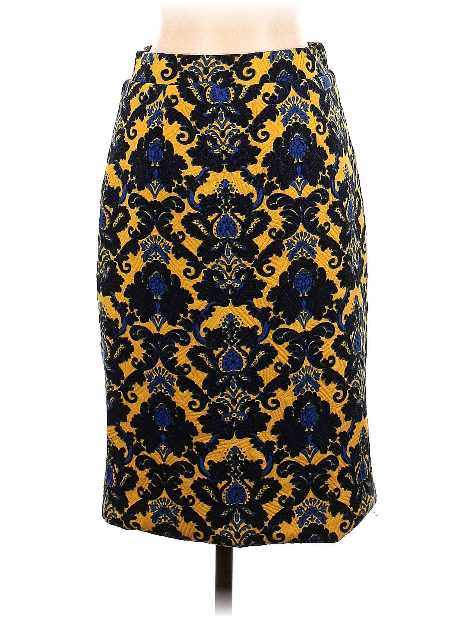 Brixon Ivy 100 Polyester Multi Color Yellow Casual Skirt Size S 73