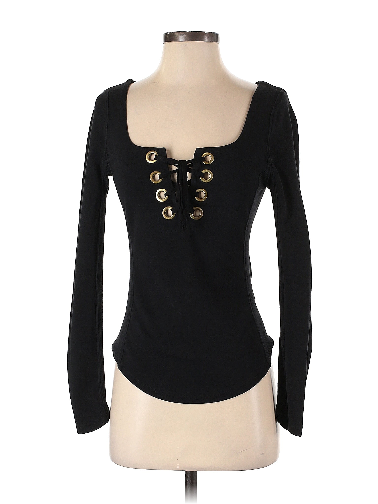 Free People Solid Black Long Sleeve Top Size S - 67% off