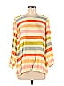 Outback Red 100% Polyester Stripes Orange Long Sleeve Blouse Size L - photo 1