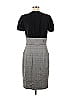 Badgley Mischka 100% Silk Plaid Houndstooth Gray Casual Dress Size 8 - photo 2