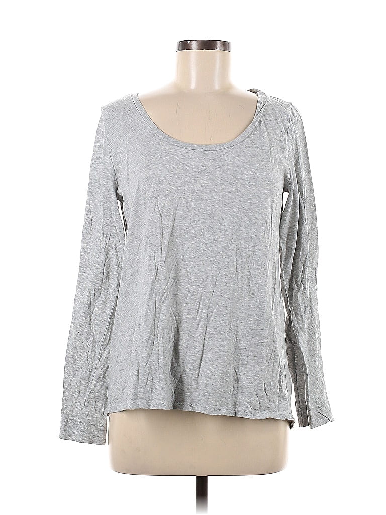 Ann Taylor LOFT 100% Cotton Gray Long Sleeve T-Shirt Size M - photo 1