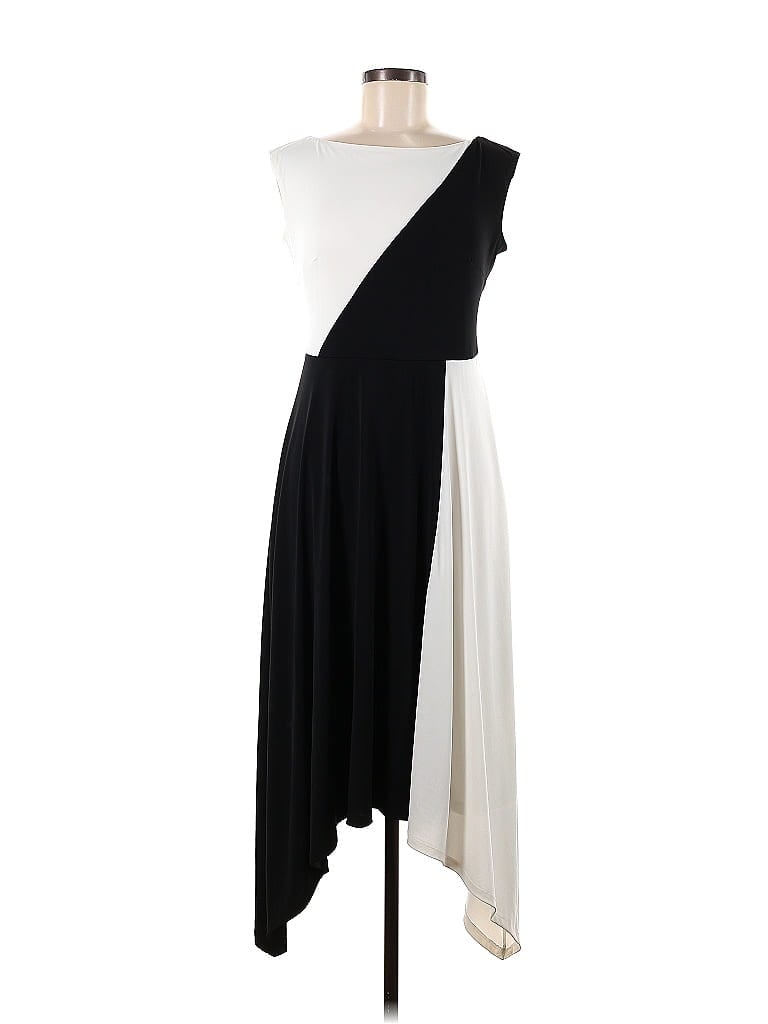 Maggy London Color Block Black Casual Dress Size 6 - photo 1