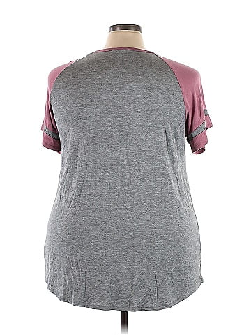 Torrid Color Block Marled Gray Short Sleeve Top Size 3X Plus (3) (Plus) -  45% off