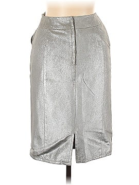 Chanel Silver Leather Skirt (view 2)