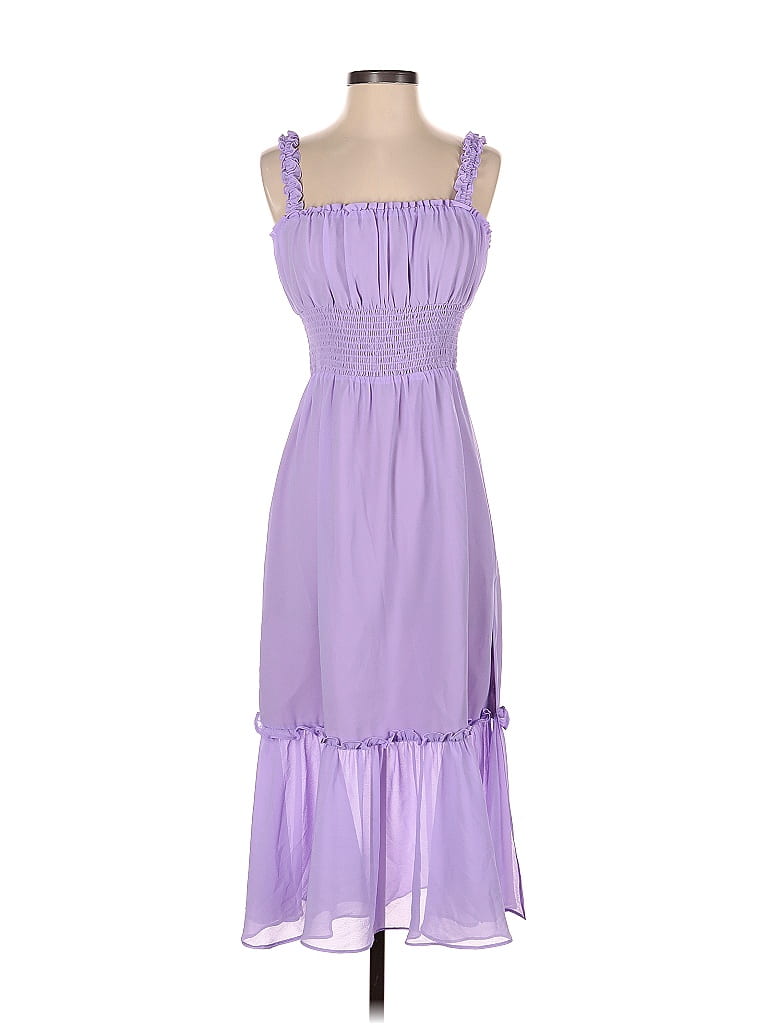 Lovers Friends 100 Polyester Solid Lavender Purple Casual Dress Size