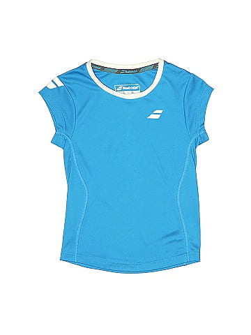 Babolat 100 Polyester Color Block Solid Blue Active T Shirt Size