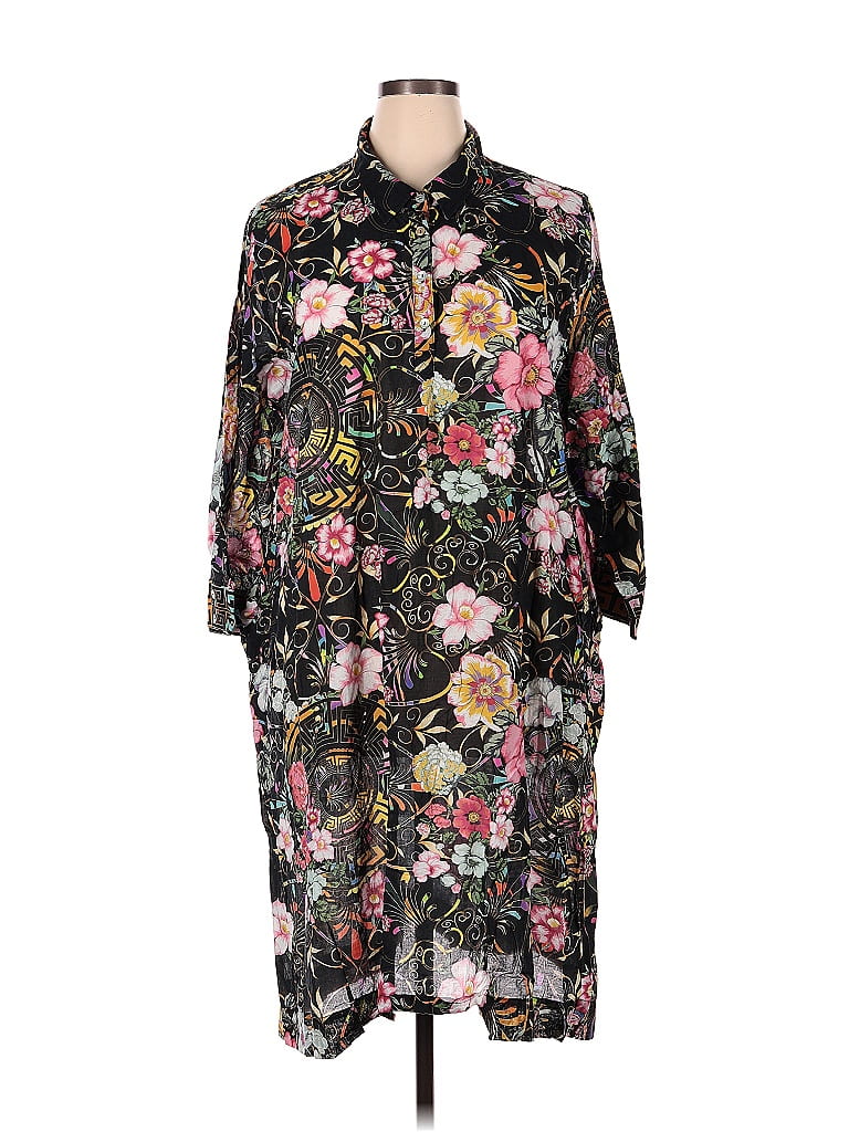 Johnny Was Floral Multi Color Black Casual Dress Size XL - 62% off ...