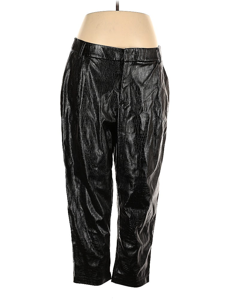 ELOQUII Black Faux Leather Pants Size 16 (Plus) - photo 1
