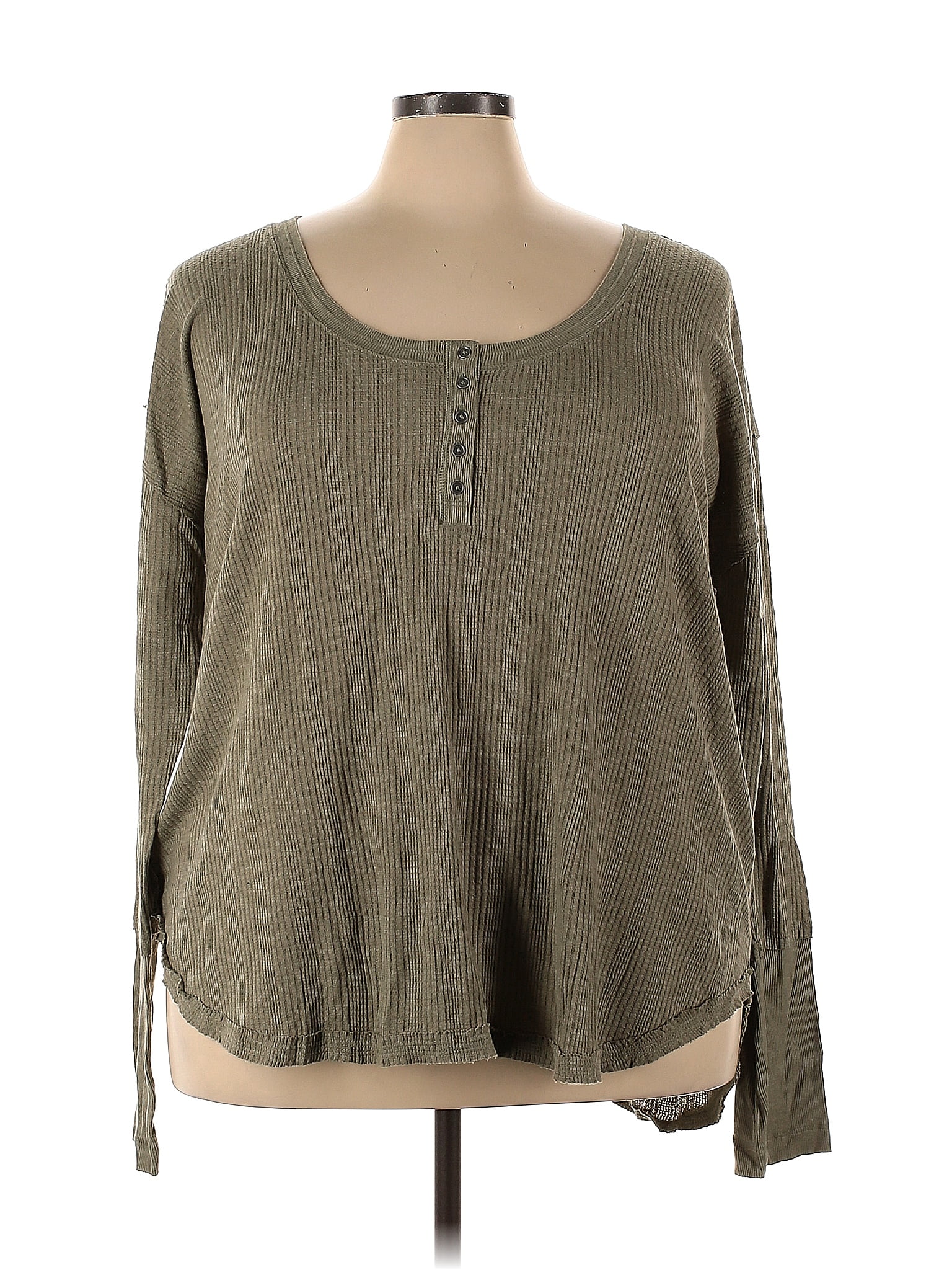 Melrose and Market Green Long Sleeve Top Size 4X (Plus) - 57% off