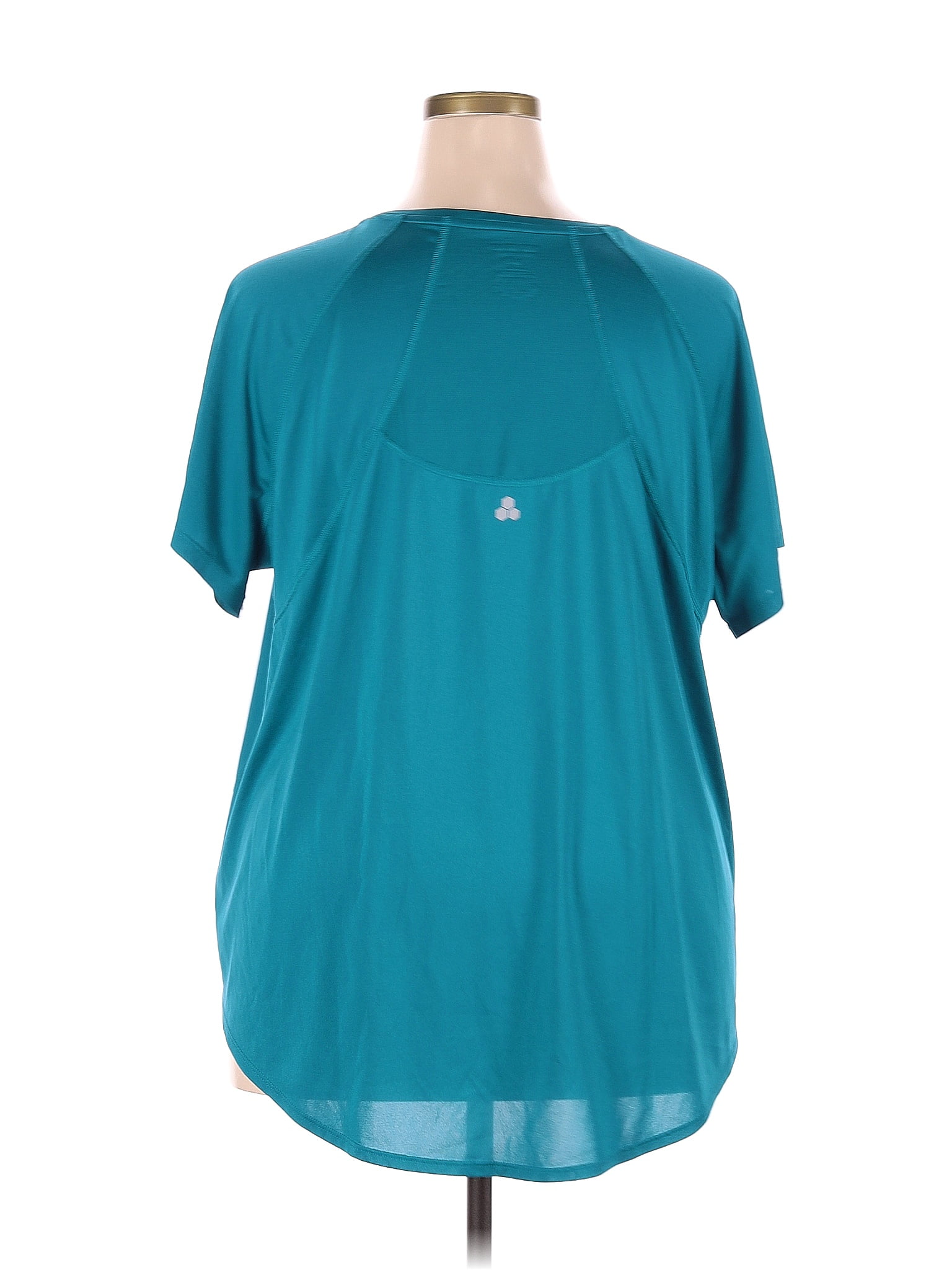 Tek Gear Color Block Teal Short Sleeve T-Shirt Size 3X (Plus) - 42