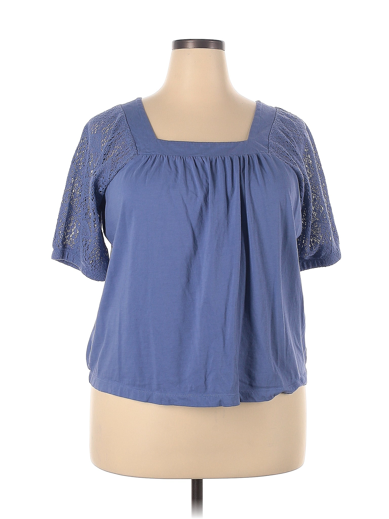 Downeast 100 Cotton Blue Short Sleeve Top Size Xxl 31 Off Thredup