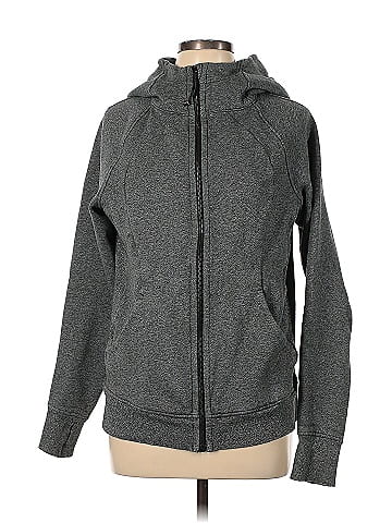 Lululemon Athletica Solid Gray Zip Up Hoodie Size 12 - 48% off
