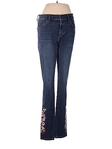 Ann Taylor Solid Blue Jeans Size 8 (Tall) - 81% off