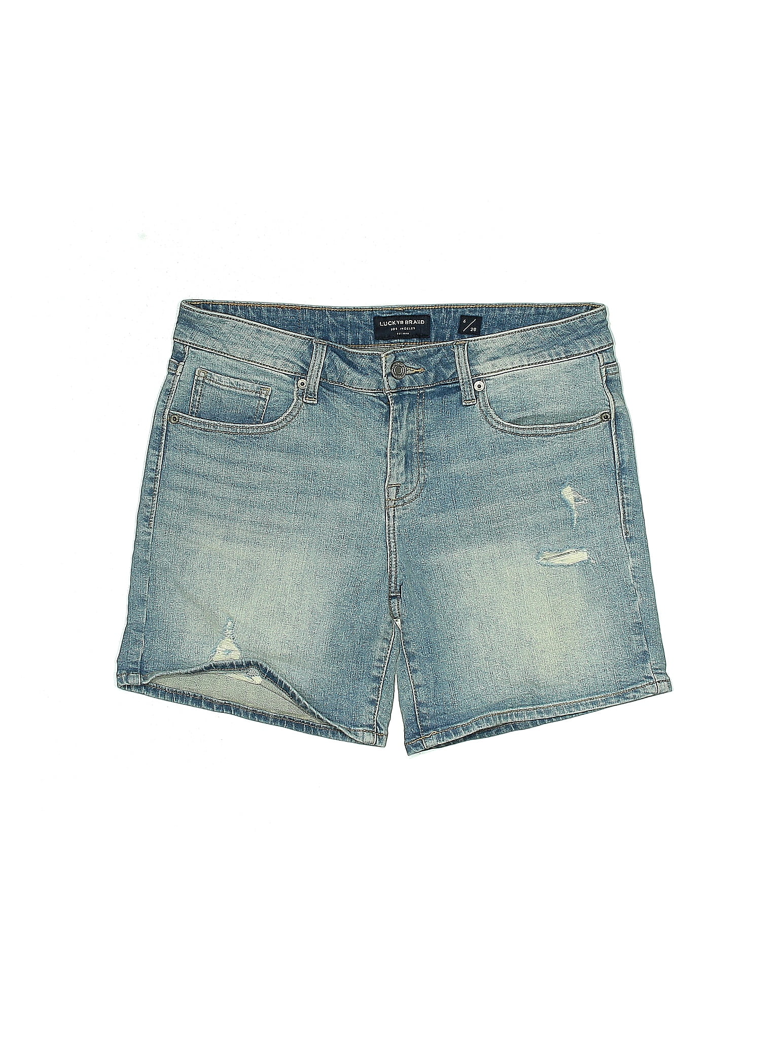 Lucky Brand Solid Blue Denim Shorts Size 4 - 71% off