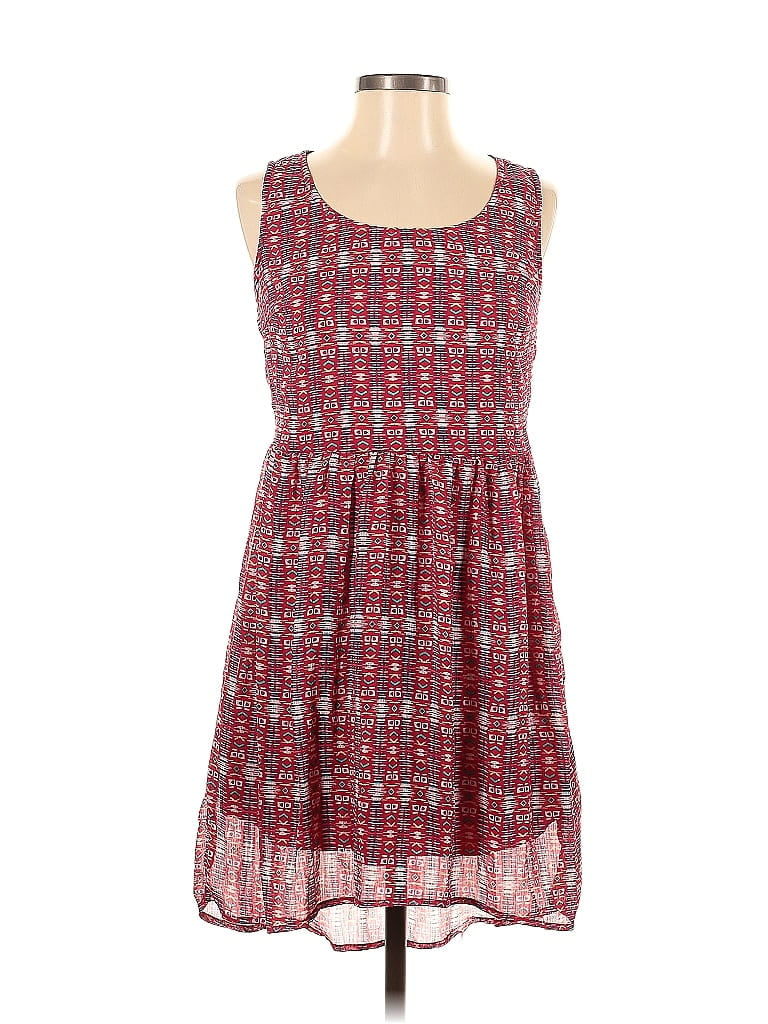 Bebop 100% Polyester Floral Motif Paisley Fair Isle Aztec Or Tribal Print Red Casual Dress Size S - photo 1