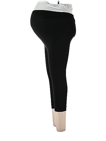 Be Maternity Solid Black Leggings Size L (Maternity) - 31% off