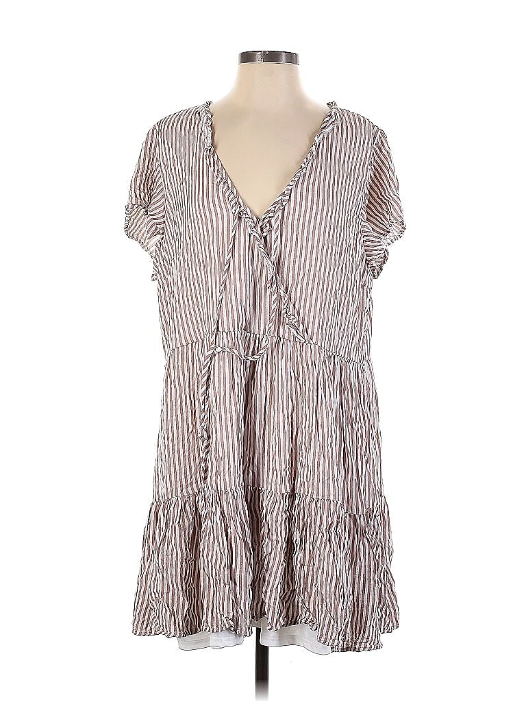 Heart Soul Stripes Brown Casual Dress Size 1 - photo 1