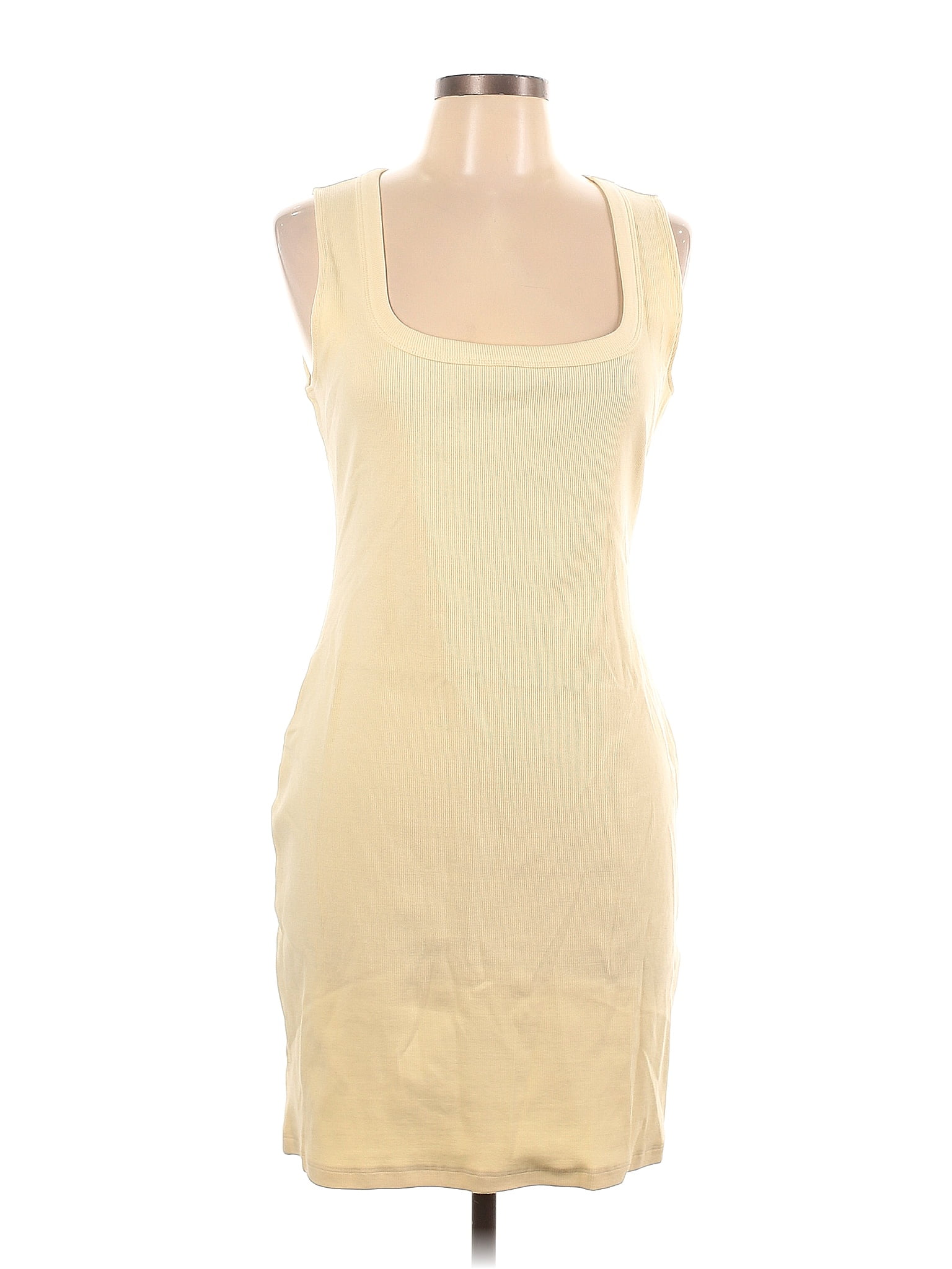 H&M Yellow Ivory Casual Dress Size L - 10% off