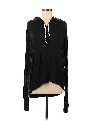 Brandy Melville Solid Black Pullover Hoodie One Size - 50% off