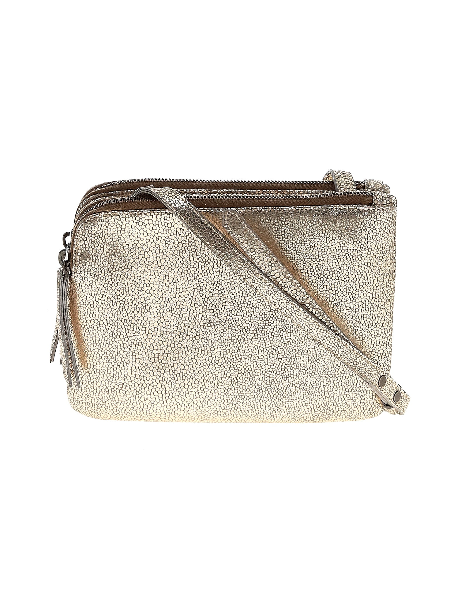 Eileen Fisher 100% Leather Solid Gold Leather Crossbody Bag One Size ...