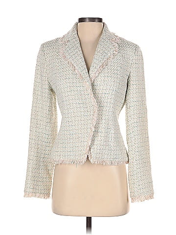 Bloomingdale's Ivory Blazer Size 4 (Petite) - 75% off