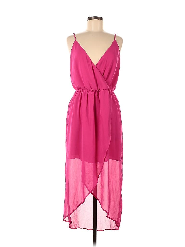 Bobi BLACK 100% Polyester Pink Casual Dress Size M - photo 1