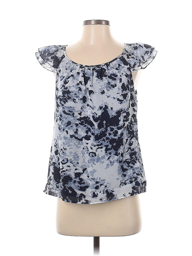 Kenneth Cole New York 100% Polyester Blue Short Sleeve Blouse Size 4 - photo 1