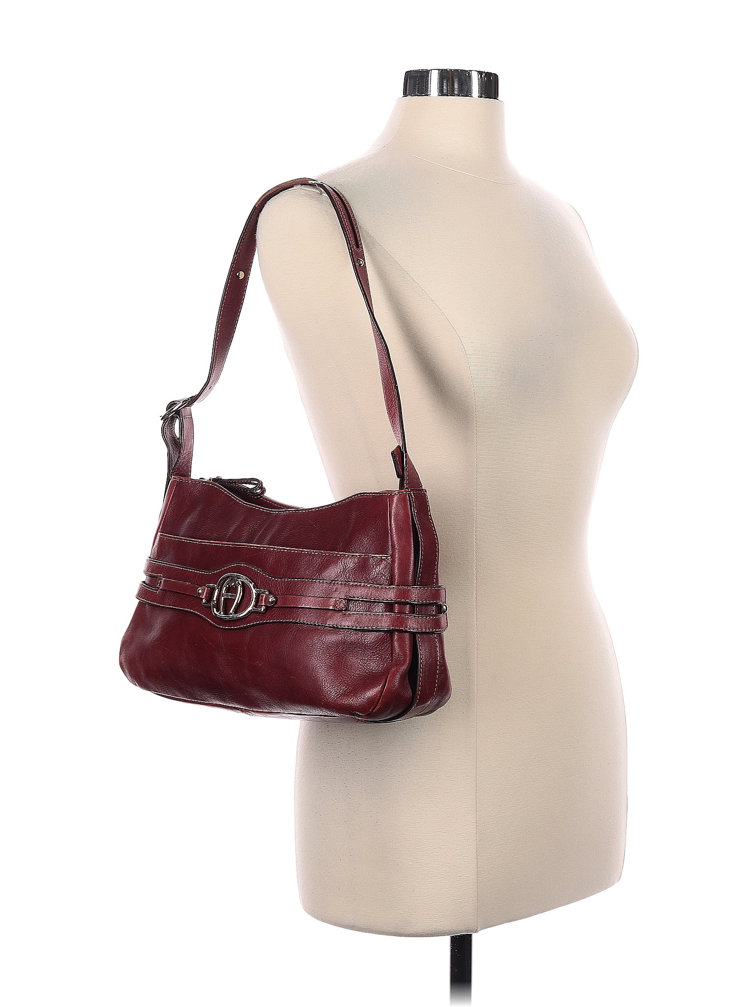 Etienne Aigner Solid Maroon Burgundy Shoulder Bag One Size 80