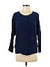 Gallery Couture 100% Silk Blue Long Sleeve Silk Top Size XS - photo 1