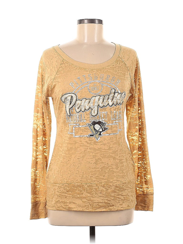 Wo Bekommt Man Ein Führungszeugnis Her C3 for her by Alyssa Milano Graphic Gold Long Sleeve Top Size M - 51%