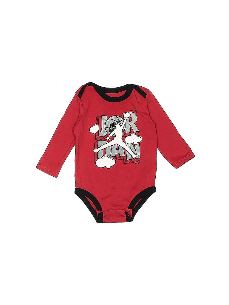 Pre-owned Air Jordan Babies' Long Sleeve Onesie In Red