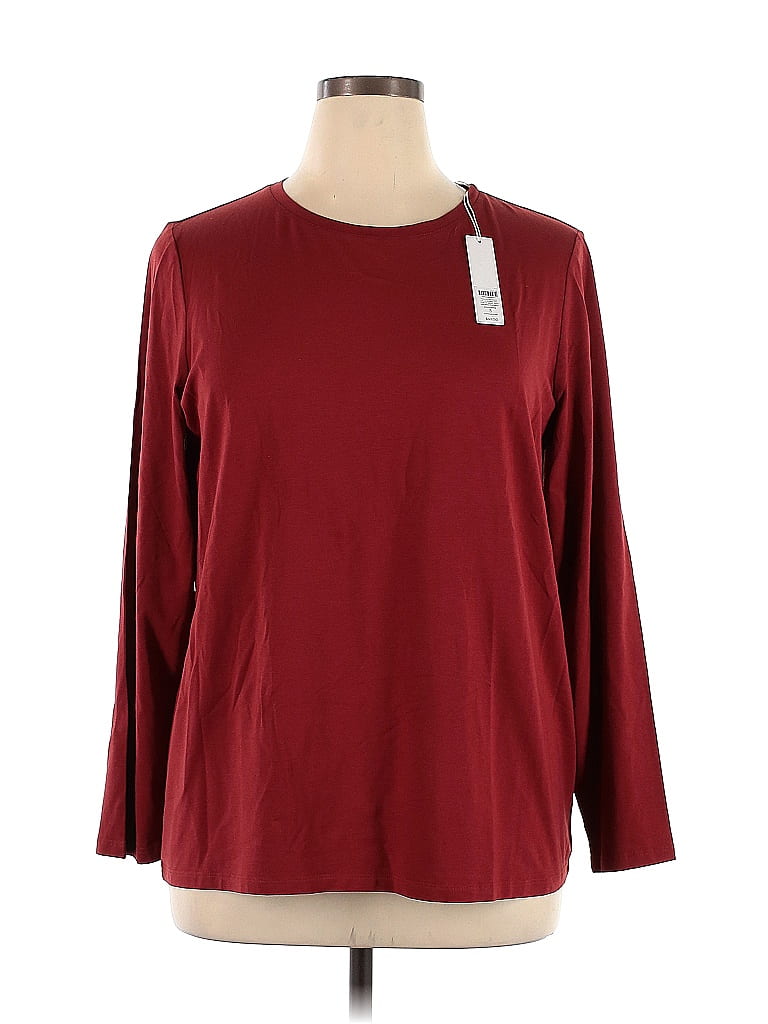 Chico's Solid Burgundy Long Sleeve T-Shirt Size XL (3) - 56% off | ThredUp