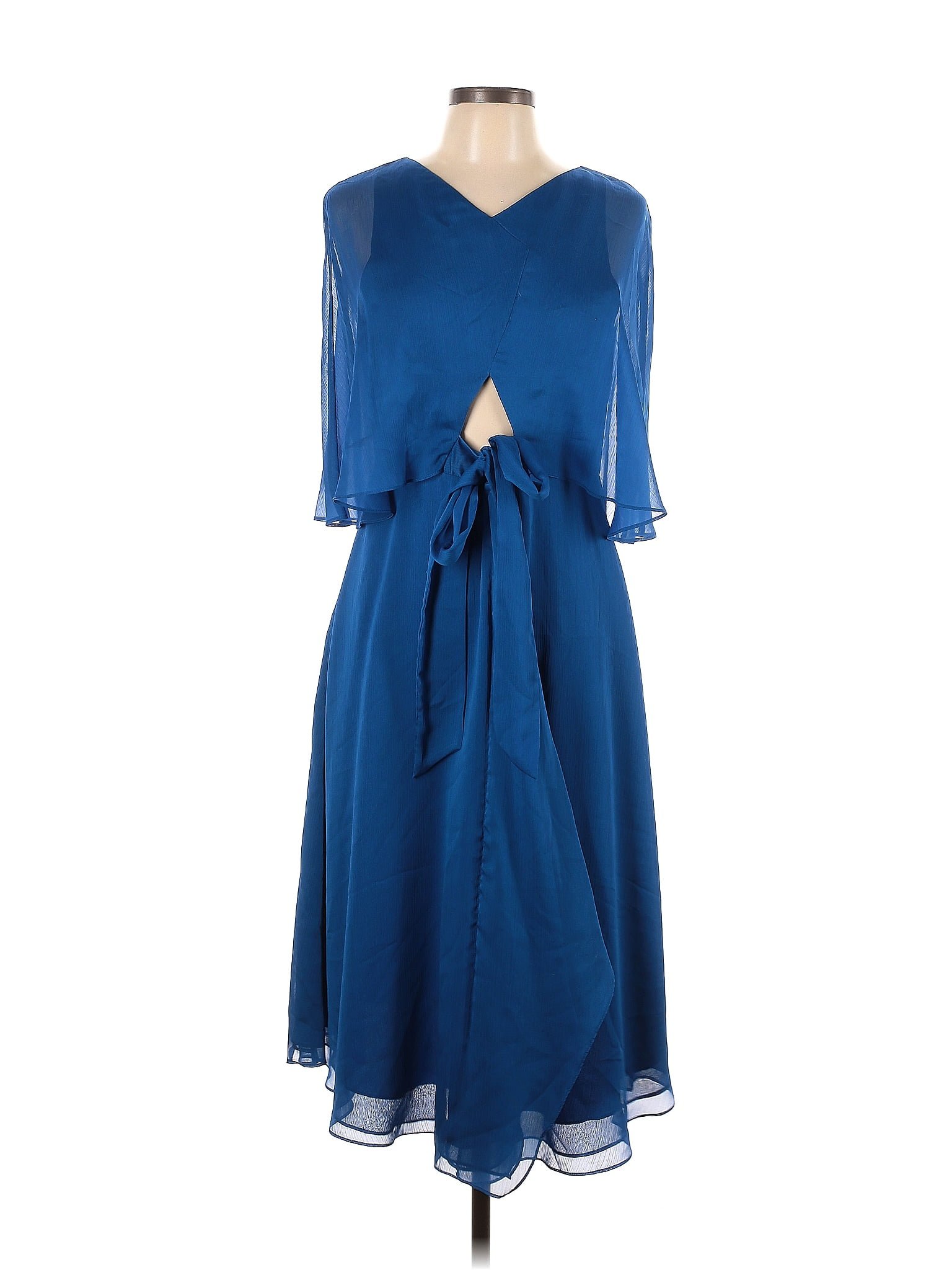 Halston Heritage 100% Polyester Blue Cocktail Dress Size 10 - 82% off ...