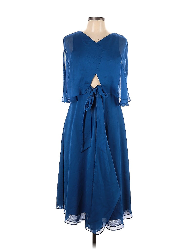 Halston Heritage 100 Polyester Blue Cocktail Dress Size 10 82 Off